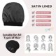 thumbnail image 2 of Gorro Zando de invierno con forro satinado para mujer y hombre, color negro, 2 of 4