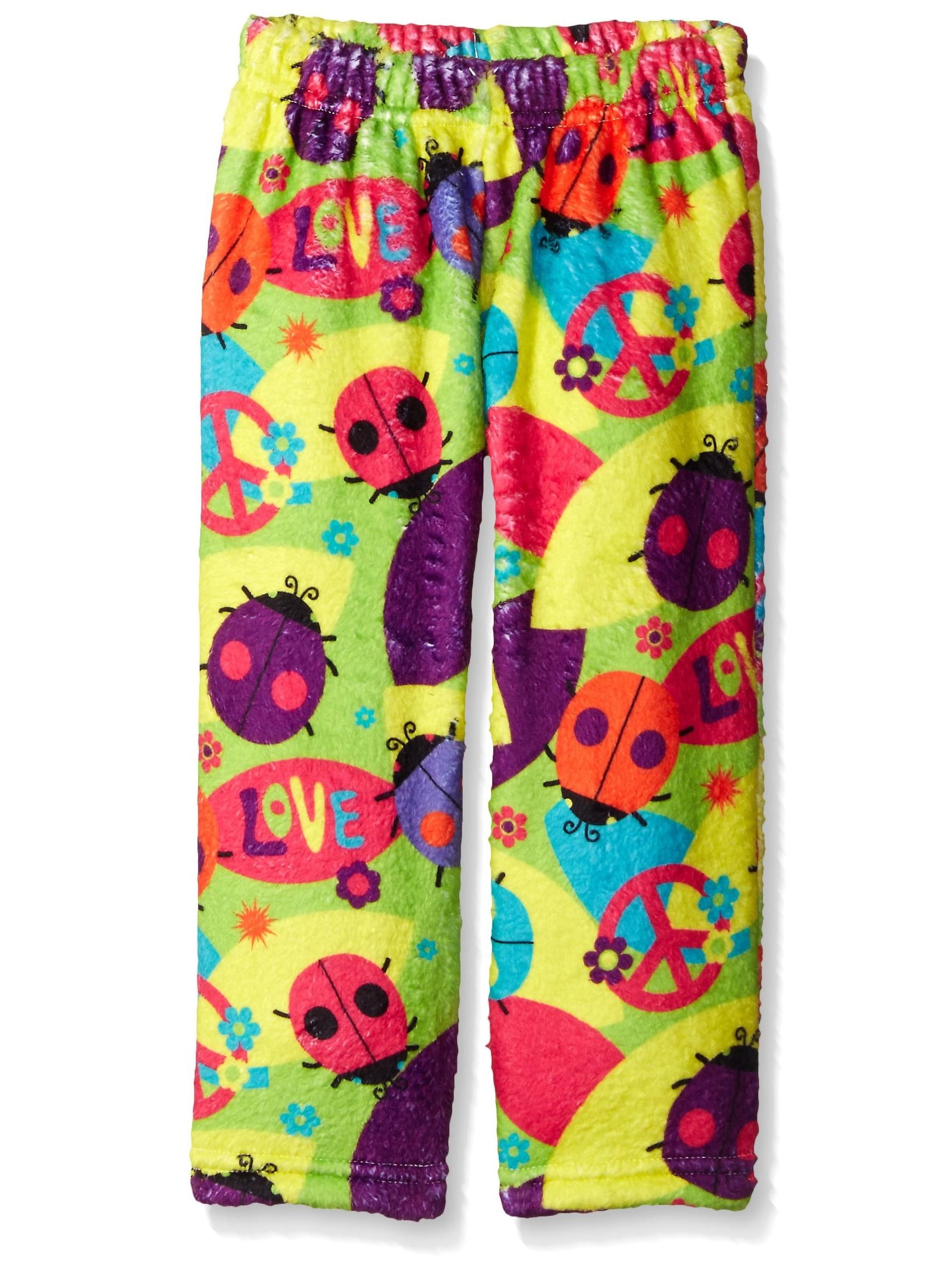 Up Past 8 Girls Pajama Pants Plush Sleepwear Kids Fun Print Pants, Love ...