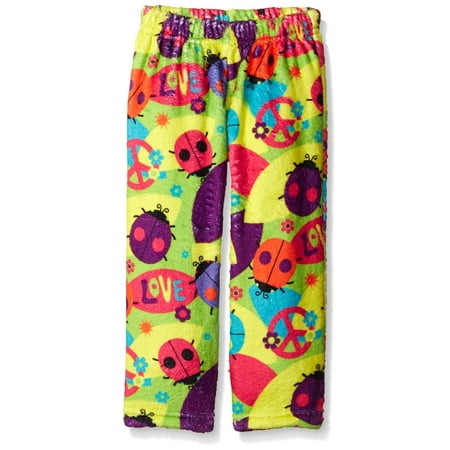 Fuzzy Little Monkeys - Up Past 8 Big Girls' Fuzzy Pajama Pant, Love Bugs, Size: 10