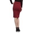 thumbnail image 4 of FashionOutfit Women's Fitted Solid Bubble Crepe High Waist Midi Pencil Skirt, 4 of 4