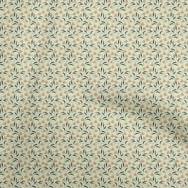 oneOone Viscose Chiffon Light Yellow Fabric Asian Block Print Fabric For Sewing Printed Craft Fabric By The Yard 42 Inch Wide
