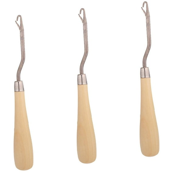 3 pcs 3 Inch Wooden Latch Hook Tool for Making Crafts