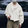 thumbnail image 4 of Sudadera con capucha de estilo coreano para hombre, diseño deconstructivo, color liso, informal, de manga larga, tallas S a 5XL, INCERUN Tops 2024, 4 of 5
