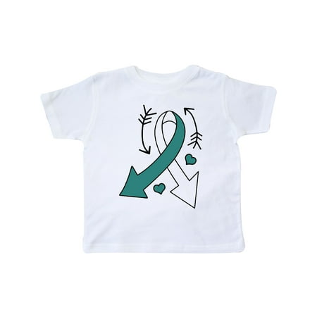 

Inktastic Teal and White Ribbon with Arrows for Cervical Cancer Awareness Gift Toddler Boy or Toddler Girl T-Shirt