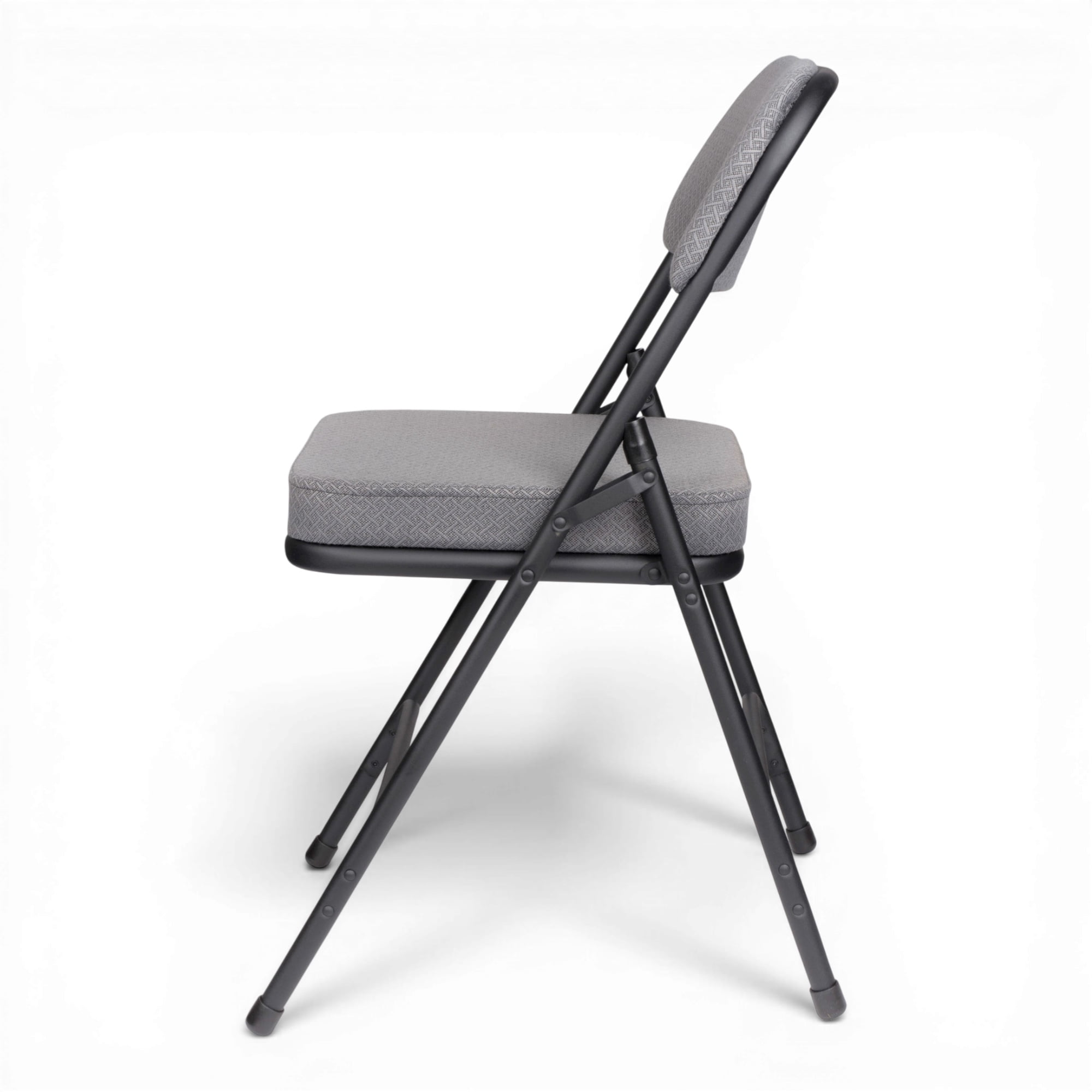 Hampden Furnishings Bernadine Collection Deluxe Fabric Padded Folding Chair, Charcoal Grey, Pack of 2