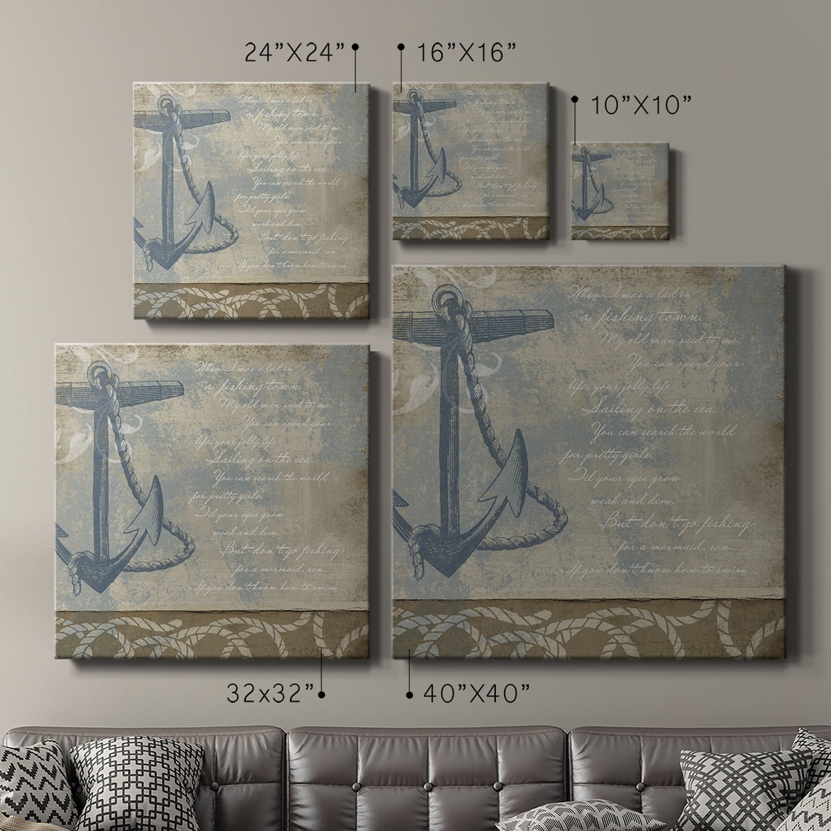 Wexford Home Coastal Inspiration VI-Premium Gallery Wrapped Canvas, 32" x 32" - Ready to Hang