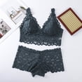 thumbnail image 2 of Levmjia Women's Lace Lingerie Set Adjustable Straps Solid Color V-Neck Bralette and Panty Comfortable Sleepwear Relax Home Daily Wear, 2 of 6