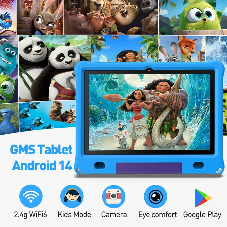 Android 14 Kids Tablet 10.1 inch with Case, 3GB RAM 64GB, IPS