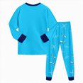 thumbnail image 5 of CAUYDY Kids Boy Sleepers Clothes for Child Fall Winter 5-7T 8-10Y Long Sleeved Tee Shirt and Pants 2 Piece Comfy Set Boys Pajamas Sizes 6-7 Years,Sky Blue, 5 of 6