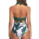 thumbnail image 5 of Traje de baño de playa de verano con bikini fruncido vintage, nuevo bikini sexy de cintura alta para mujer, 5 of 6