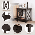 thumbnail image 5 of Renwick X Design Wood Rectangular End Table with Storage Shelf, Espresso, 5 of 9
