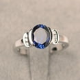 thumbnail image 2 of Certifed Sapphire ring Oval cut blue gemstone September birthstone ring sterling silver engagement ring for women Wedding Gift Promise gift Ring, 2 of 3