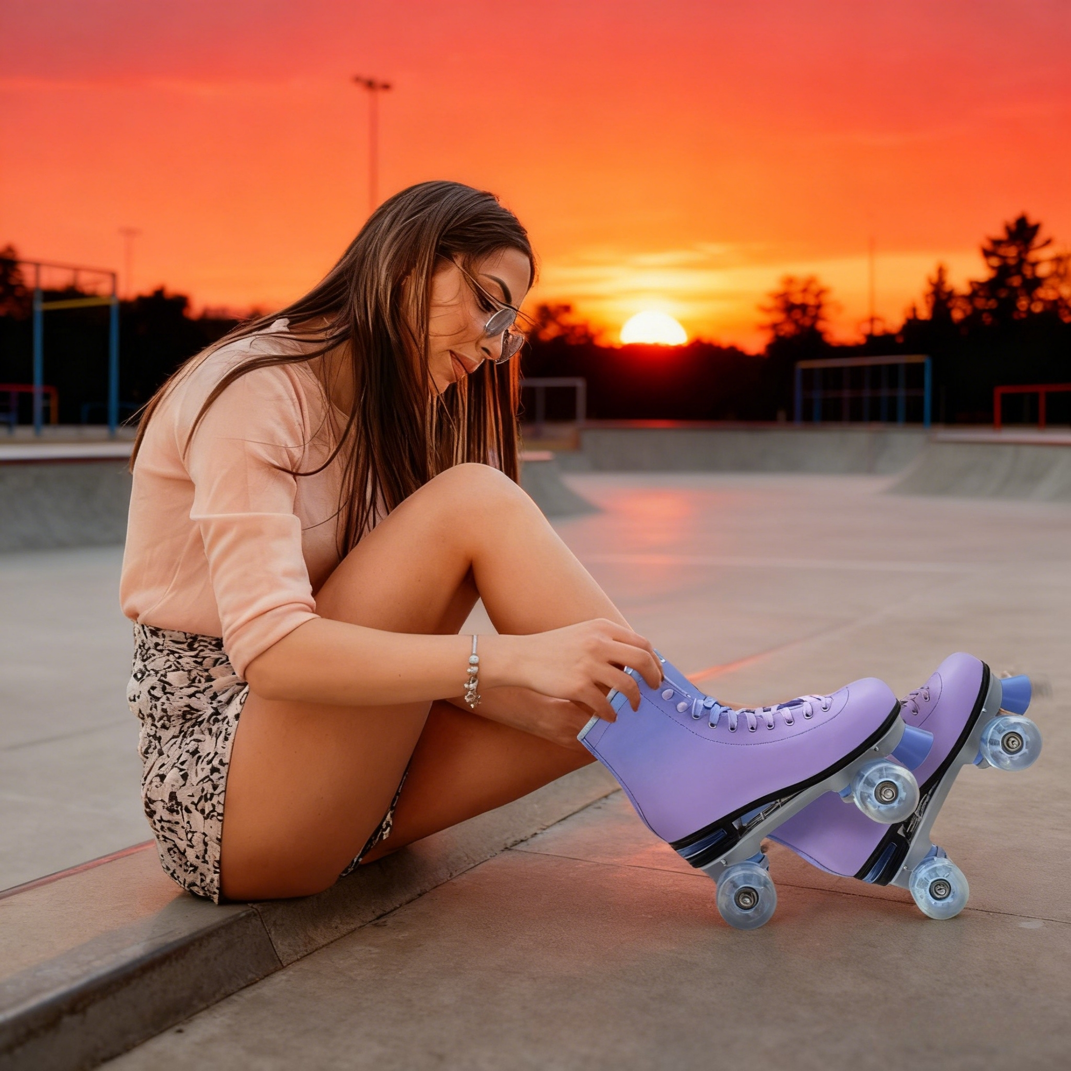 JZY Quad Roller Skates with Light-Up Wheels,High-Top Design for Women, Men & Teens