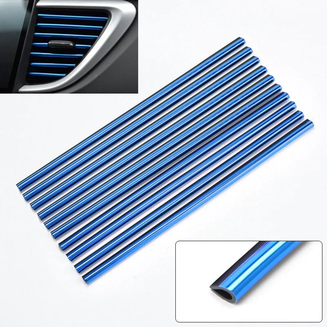 10 Uds., 20cm, salida de aire acondicionado para coche, moldura decorativa en forma de U, tiras decorativas, estilo de coche, Protector de esquina de Borde de puerta de coche
