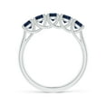 thumbnail image 2 of ANGARA Natural Half Eternity Five Stone 1.3 ct Blue Sapphire Wedding Band in 14K White Gold for Women (Size-3.8mm) | September Birthstone, Anniversary, Jewelry Gift for Women | Natural Sapphire Ring, 2 of 10