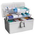 thumbnail image 3 of Caja de almacenamiento de pastillas, 3 capas, gran capacidad, estuche de cosméticos para el hogar, organizador de artículos diversos de plástico, estilo realzado, gris Speravity HA004344-06B, 3 of 7