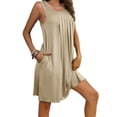 thumbnail image 2 of YAYUBA Hawaiian Dresses for Women Ladies Fashion Casual Loose Solid Color With Pocket Summer Beach, Vacation, Or Sundress, 2 of 7