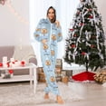 thumbnail image 2 of Adult Christmas Onesie Pajama Groundhog Pattern Zipper One-Piece Pajamas Unisex with Pockets, 2 of 6