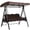 Coffee, variant on 3 Seater Outdoor Swing Replacement Cover Waterproof 600D Patio Swing Canopy Cover Sun Shade Top for Garden Yard Porch 76.8x48.4x8.7 Inches