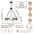 thumbnail image 7 of 18-Light Modern Chandelier, 32" Sputnik Ceiling Light Fixture with White Globe Bubble, Round Wagon Wheel Chandeliers for Dining Room Kitchen Island Living Room Bedroom, 7 of 7