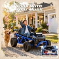 thumbnail image 5 of iYofe 36V Electric Ride on Car, 500W Electric Car for Kids with EVA Wheel, Max Speed 9 mph, Spring Suspension, Adjustable Seat, Bluetooth, Powered Ride on Toys for Big Kids Boys Girls, Blue, 5 of 10