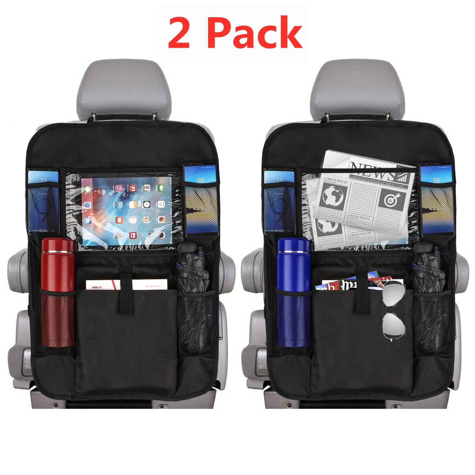 Car Backseat Organizer with Holder for iPad Hanging Kick Mat Truck