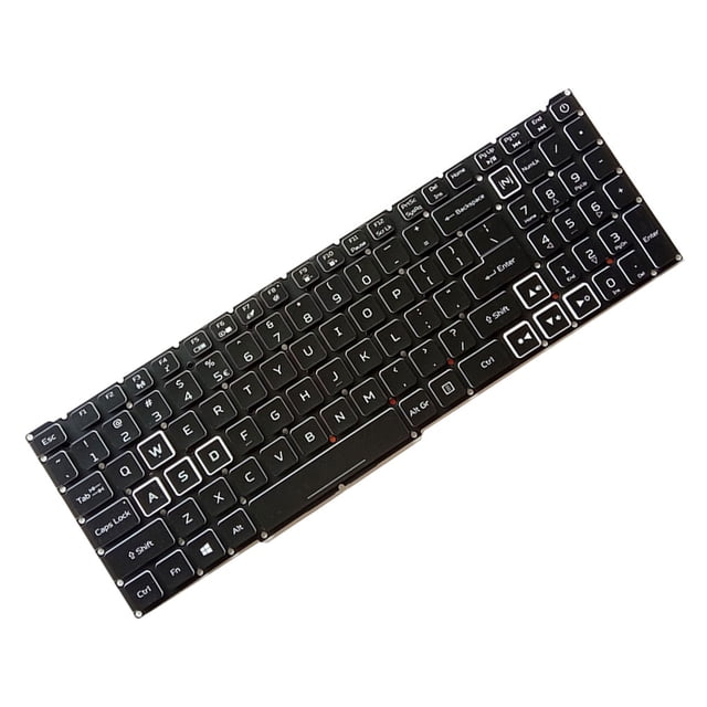 Methold Teclado retroiluminado RGB para portátil, borde blanco, teclado de escritura fluido, reemplazo de cubierta a prueba de polvo para Juegos de teclado y mouse para computadora