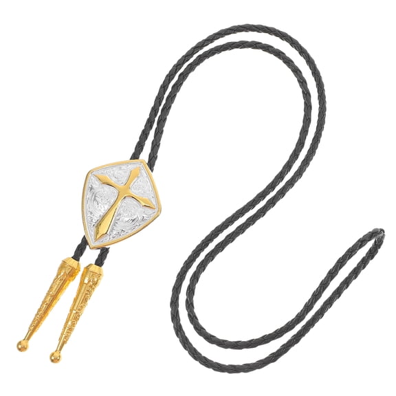 Minkissy Cowboy Bolo Tie Pendant Cross Bolo Tie Versatile Accessory 1Set for Photoshoots Parties