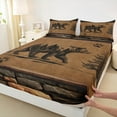 thumbnail image 3 of jejeloiu Wild Animal Bear Twin Sheet Sets,Jungle Wildlife Twin Fitted Sheet,Rustic Pine Tree Flat Sheet For Men Women,Ultra Soft Home Decor,3 Pieces, 3 of 7