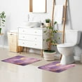 thumbnail image 5 of Toilet Rug Set Non-Slip Bathroom Rugs Soft Plush Machine Washable Contour Bath Mat Purple Lilac Marble 24x20/24x16, 5 of 9