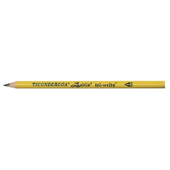 Ticonderoga Laddie Tri-Write Intermediate Size No. 2 Pencils without Eraser, Box of 36