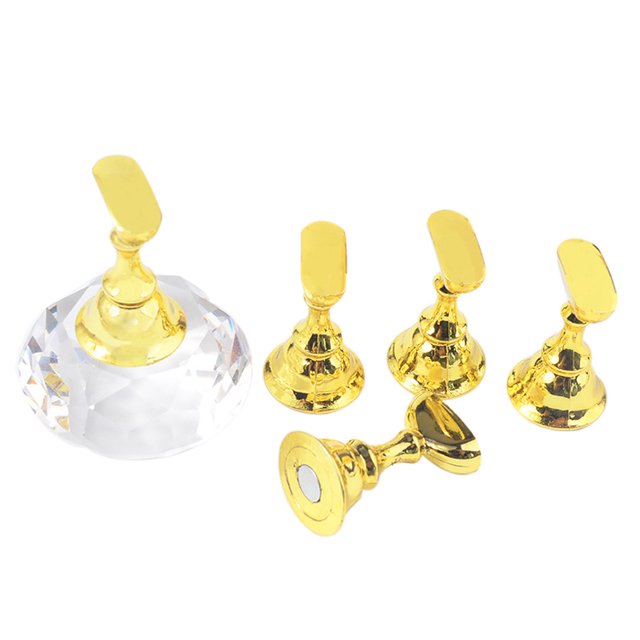 Worallymy - Soporte para puntas de uñas, 6 uds., aleación de diamantes de imitación para decoración de uñas, soporte para puntas de salón, herramienta de manicura para práctica DIY, transparente Worallymy JD735800169