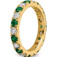 thumbnail image 6 of 14K Yellow Gold Lab Grown Diamond Si1/Si2 G H I & Cr Emerald Eternity Band (2 X 3.26) (Size 5.5) Made In India et0050-cem-100-55ylg, 6 of 6