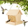 Moxufan Wooden Bird Feeder Outside Hanging Wild Bird Feeder House ...