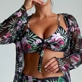 thumbnail image 3 of Gibobby Conjunto de Traje de Baño para Mujer Bikinis de cintura alta para mujer, conjunto de Bikini Sexy de 3 piezas, traje de baño para cubrir, traje de(Negro,M), 3 of 5