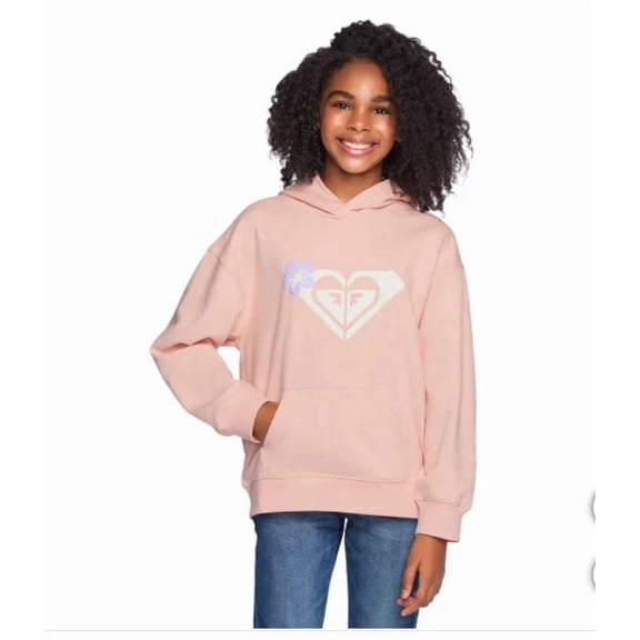 Roxy Girl Youth Pullover Washed Hoodie | Pink (Tropical Peach), Medium