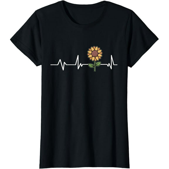 Sunflower Heartbeat Gardener Gift Sunflower T-Shirt
