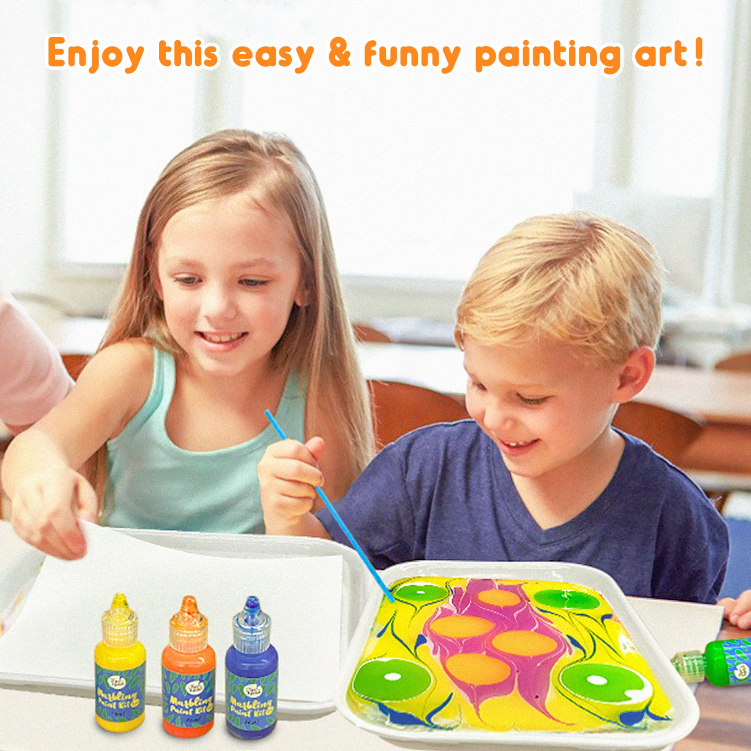Coodoo Upgrade 12-Color Marbling Paint Arts & Crafts Gifts for Kids, A –  Soyeeglobal