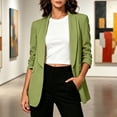 thumbnail image 4 of Qzwdhjm Women's Blazers Shawl Lapel Ruched 3/4 Sleeve Open Front Blazer Jacket Solid Color Office Casual Suit Jackets for Business Work, 4 of 9