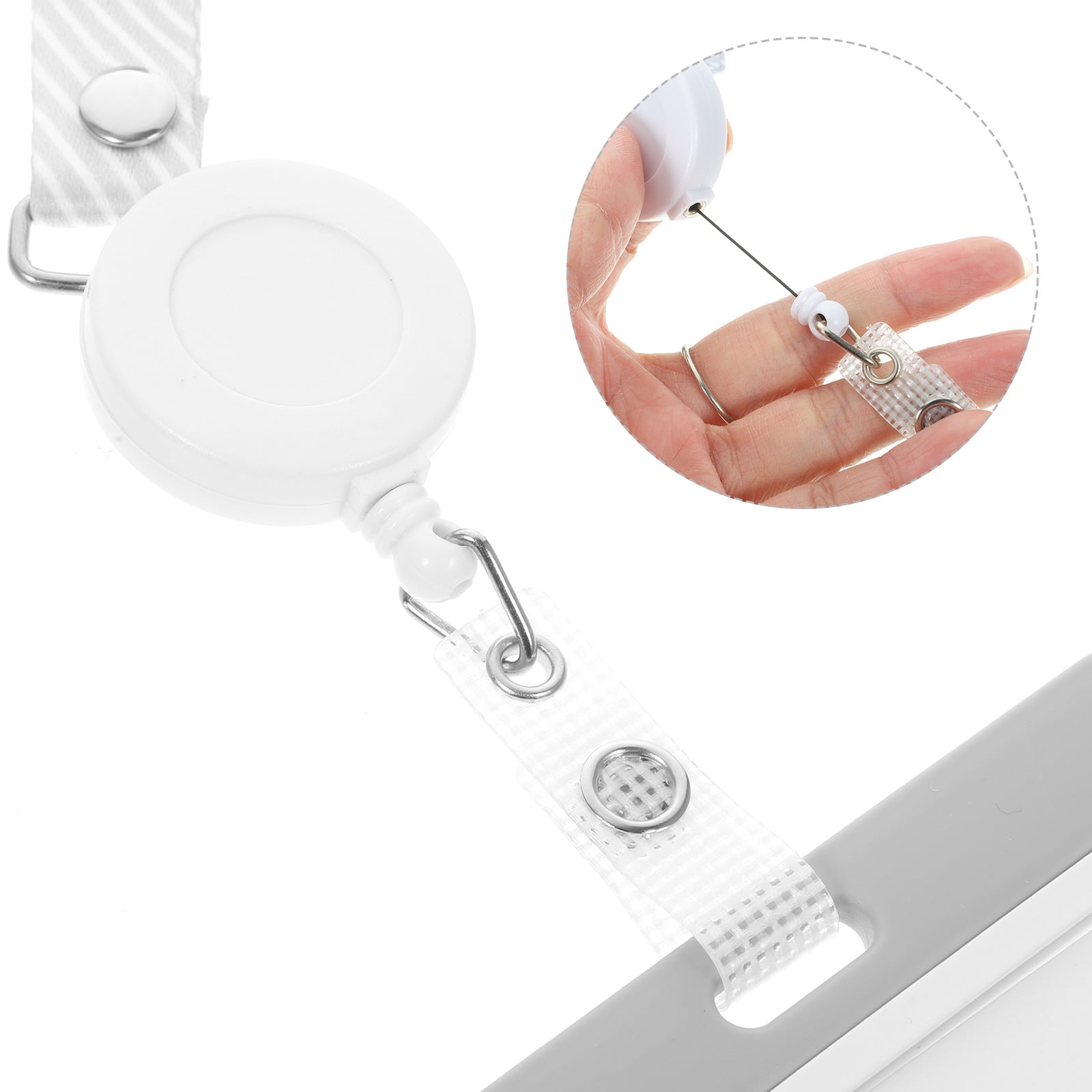 WHAMVOX  10 Sets Id Badge Holder with Lanyard Easy-to-pull Retractable Work Card Frosted