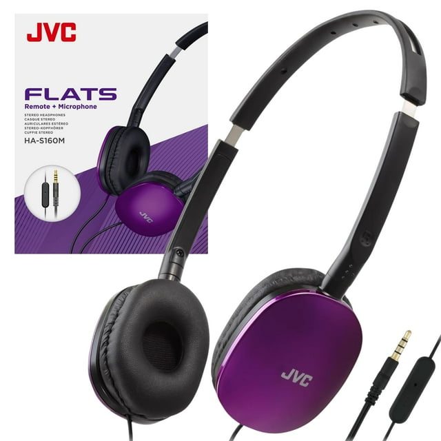 Auriculares JVC Flats, supraaurales, con cable, planos, plegables, controlador de 30 mm