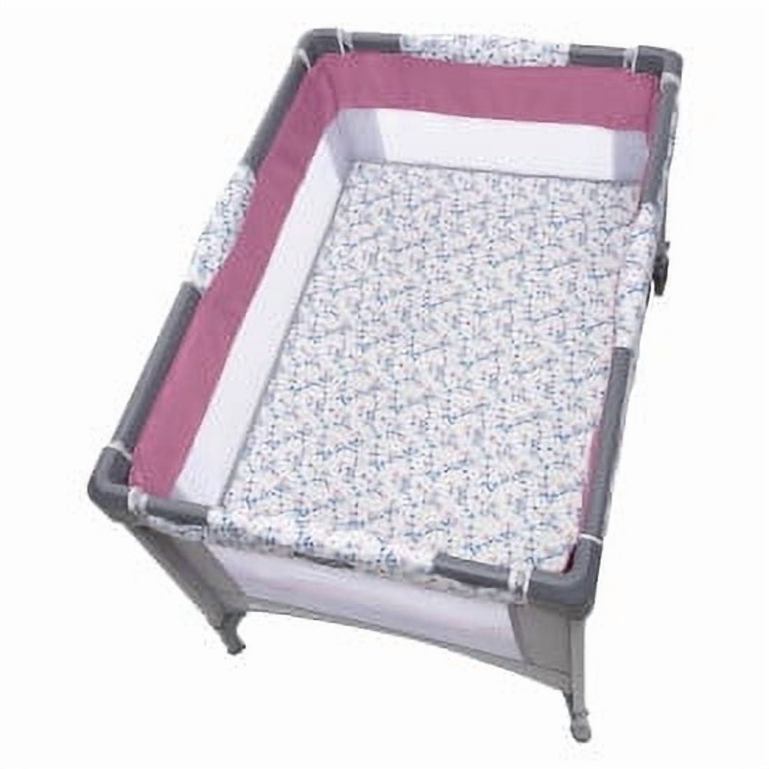 Baby Trend Nursery Den Playard With Rocking Cradle, Daisy Pink