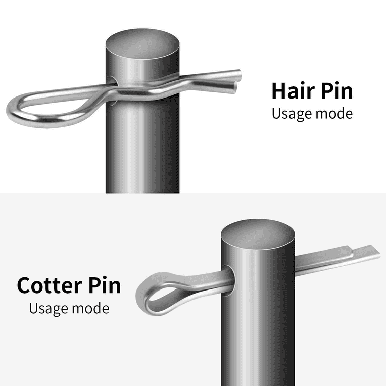 VIGRUE 250PCS Cotter Pin Hairpin Assortment Kit Zinc Plated Steel Hitch Pin Hair Pins R Clips Fastener Set Multiple Sizes