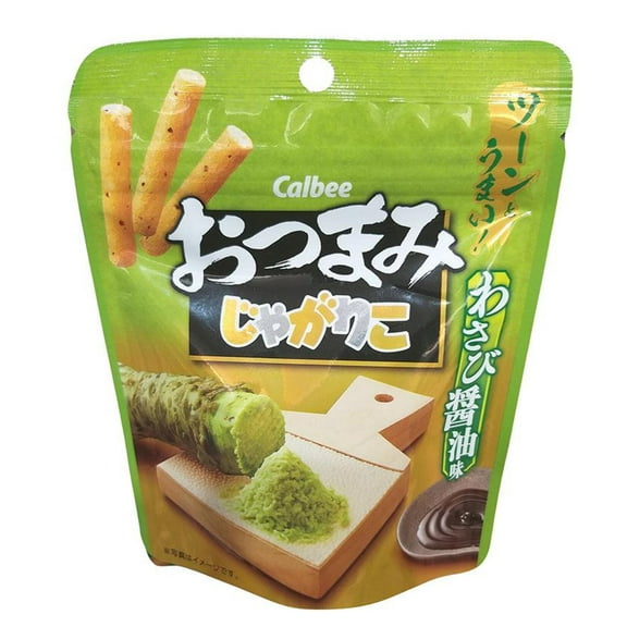Calbee - Otsumami Jagariko (Wasabi Soy Sauce), 1.34 Ounces (1 Pouch)