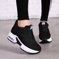 thumbnail image 2 of Zapatillas de deporte de malla ligeras para mujer, zapatos casuales de altura aumentada con cordones en la parte superior baja de la plataforma, calzado deportivo para mujer, 2 of 4