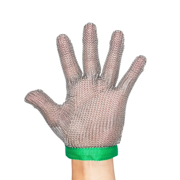 ThreeH Steel Mesh Gloves 304L Safety Cutting Gloves for Kitchen,Oyster Shucking,Meat Cutting and Wood Carving GL08 L(One piece)