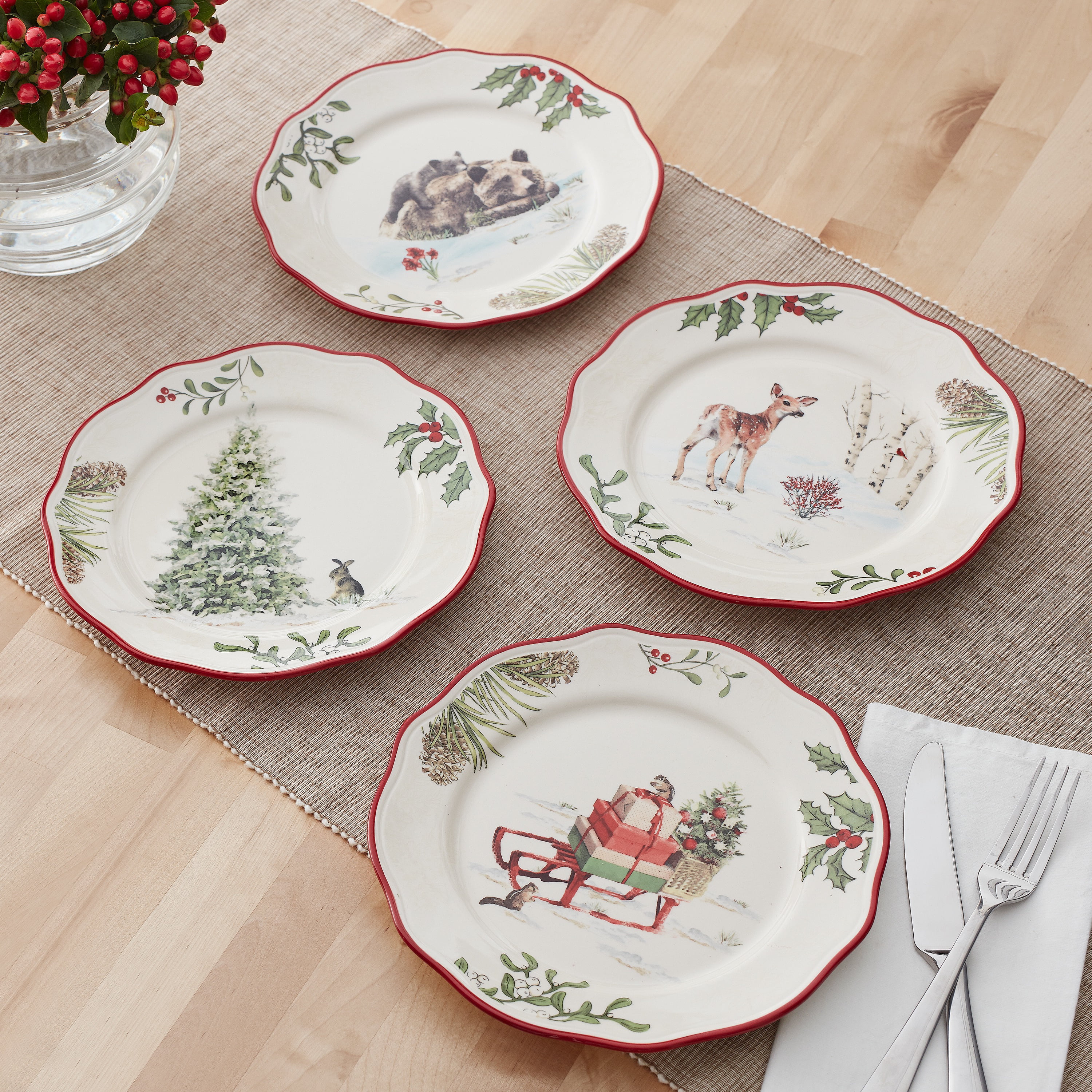 FOUR Better Homes and Gardens Heritage Collection Buck Salad Plates NEW 