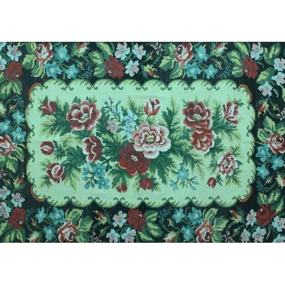 Ahgly Company Indoor Rectangle Persian Light Blue Traditional Area Rugs, 2' x 3'