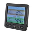 thumbnail image 1 of Indoor Thermometer Digital Color Screen Alarm Temperature Humidity Monitor Bedside Clock for Home Black, 1 of 5