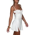 thumbnail image 2 of KelaJuan Women's Summer Short Skinny Sling Dress Sleeveless Backless Lace Trim Tie Up Dress, 2 of 7